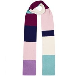 INGMARSON - Ribbed Colour Block Wool & Cashmere Scarf Long - Lyst