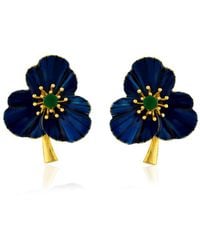 Milou Jewelry - Three-Leafed Clover Earrings - Lyst