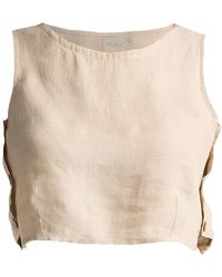 REISTOR - Neutrals Boxy Crop Top - Lyst