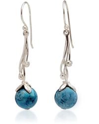 Isla Silver - Chalcedony Drop Earrings - Lyst