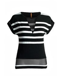 Conquista - Striped Top With Sheer Detail - Lyst