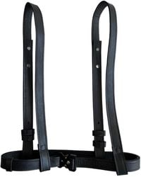 Vp Concept - Matte Leather Belt With Shoulder Straps Statement Harness - Lyst
