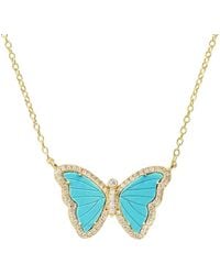 KAMARIA - Butterfly Necklace With Crystals - Lyst