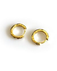 VicStoneNYC Fine Jewelry - Hammered Textured Huggie For Ear - Lyst