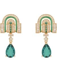 LÁTELITA London - Savoy Art Deco Drop Earrings Emerald - Lyst