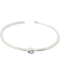 Harfi - Minimalist Sterling Topaz December Birthstone Bangle Bracelet - Lyst