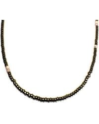 Rachel Nathan - Neutrals Mini Beaded: Pyrite & Rhodochrosite Necklace - Lyst