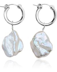 Kiri & Belle - Clemmie Petal Pearl Sterling Earrings - Lyst