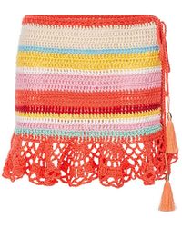 Andreeva - Coral Reef Handmade Crochet Mini Skirt - Lyst