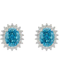 LÁTELITA London - Tatiana Oval Blue Topaz Stud Earrings Silver - Lyst