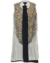 Saniya Khan - Neutrals Autumnal Jewel Charmeuse Vest Dress - Lyst