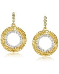 Janus Edinburgh - Shen Vermeil Mixed Tone Circle Textured Earrings - Lyst