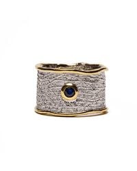 German Kabirski - Nedrila Iconic Design Blues Sapphire Textured Ring - Lyst