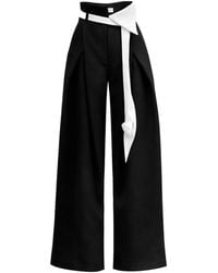 Julia Allert - Fashion Forward Wide-Leg Pants & Contrast Belt - Lyst