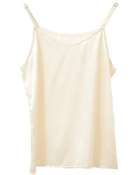 Soft Strokes Silk - Neutrals Pure Mulberry Silk Camisole With Adjustable Straps - Lyst