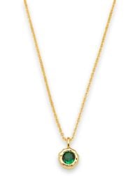 Classicharms - Skyler Molten Mini Solitaire Emerald Pendant Necklace - Lyst