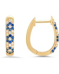 Kylie Harper - Petite 15Mm Sapphire Floral Hoop Earrings - Lyst