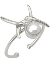 Spero London - Barbed Wire Design Pearl Adjustable Sterling Natural Hammered Ring - Lyst