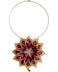 Iliana Arrazola - Dahlia Flower Choker, Glass Beads, Beaded Jewelry - Lyst