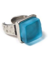 Smart Glass Jewelry - Recycled Gin Bottle Cube Ring Aqua - Lyst