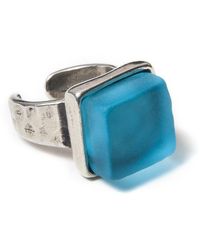 Smart Glass Jewelry - Recycled Gin Bottle Cube Ring Aqua - Lyst
