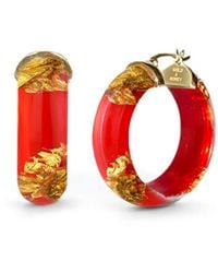 Gold & Honey - Gold Leaf Huggies In Red - Lyst
