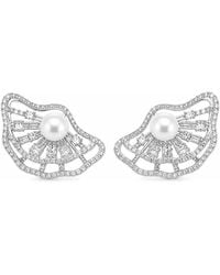 Angel Barocco - Freshwater Pearl Ginkgo Leaf Stud Earrings - Lyst