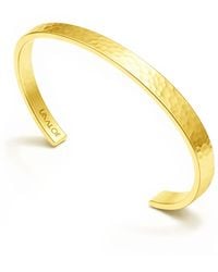 Unaloe - Plated Rigid Bangle For With Small Hammered Band – Handmade Italian Jewelry - Lyst