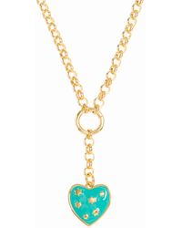 Patroula Jewellery - Turquoise Heart On Gold Belcher Chain Necklace - Lyst