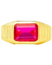 Lavani Jewels - Fuchsia & Plated Chevalier Ring - Lyst