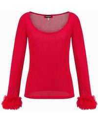 Andreeva - Knit Top With Handmade Knit Cuffs - Lyst