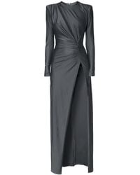 AGGI by HALEWSKI - Adriana Smokey Pearl Maxi Evening Dress - Lyst