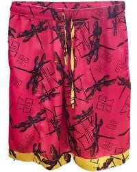 Janara Jones - Dragonfly Print Satin Shorts - Lyst