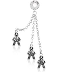 Unaloe - Sterling Textured Boy Charm Chain Earrings – Modern Symbolic Jewelry For - Lyst