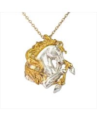 Simon Kemp Jewellers - Horse Head Pendant Eighteen Carat On Solid Sterling - Lyst