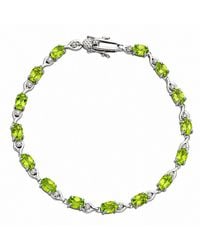 Belinda Jewelz - Elora Peridot Vintage Tennis Bracelet - Lyst