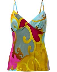Why Mary - Baroque Print Camisole Slip Bias Top - Lyst