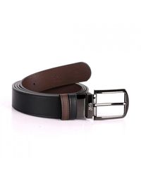 DAVID WEJ - Reversible Titanium Buckle Belt With Sloped Edges – Brown - Lyst