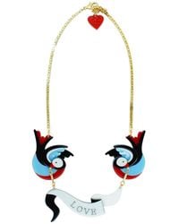 Gissa Bicalho - Handmade Acrylic Necklacce Swallows And Ribbon - Lyst