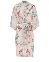Genevie - Amelie Silk Kimono Robe - Lyst
