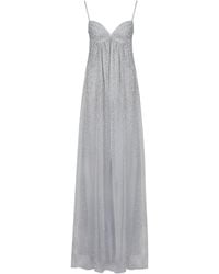 Miss Circle New York - Wallie Rhinestone Embellished Mesh Backless Gown - Lyst