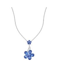 Modenaire - Sapphire Crystal Daisy Flower Pendant Necklace - Lyst