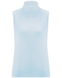 Peraluna - Slim Fit Sleeveless Turtle-Neck Blouse - Lyst