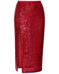 AGGI by HALEWSKI - Zuza Sparcle Sequin Midi Skirt - Lyst