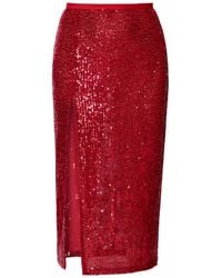 AGGI by HALEWSKI - Zuza Sparcle Sequin Midi Skirt - Lyst