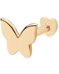 Vanhi - 14K Solid Butterfly Flat Back Stud - Lyst