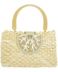 Gissa Bicalho - Acrylic Handmade Bag Straw And Coral Beige - Lyst