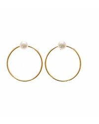 Silver Moon - Orbit-Plated Sterling Pearl Earrings - Lyst