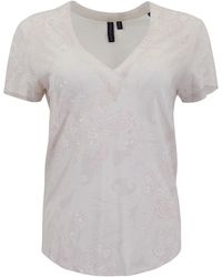 lords of harlech - Neutrals Victoria Paisley Explosion Ivory V-Neck Printed Top - Lyst