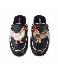 Laines London - Classic Mules With Chicken & Rooster Brooches - Lyst